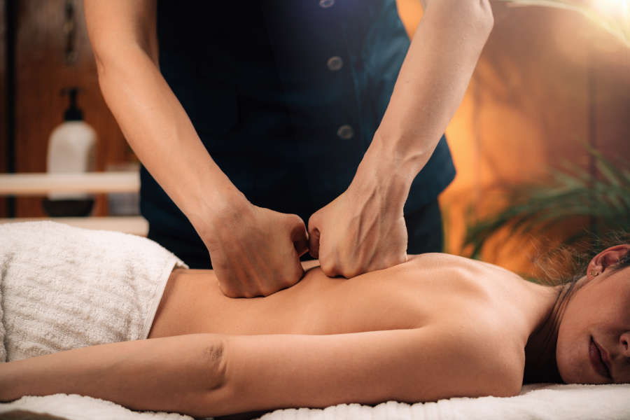 Customer Getting Deep Tissue Massage